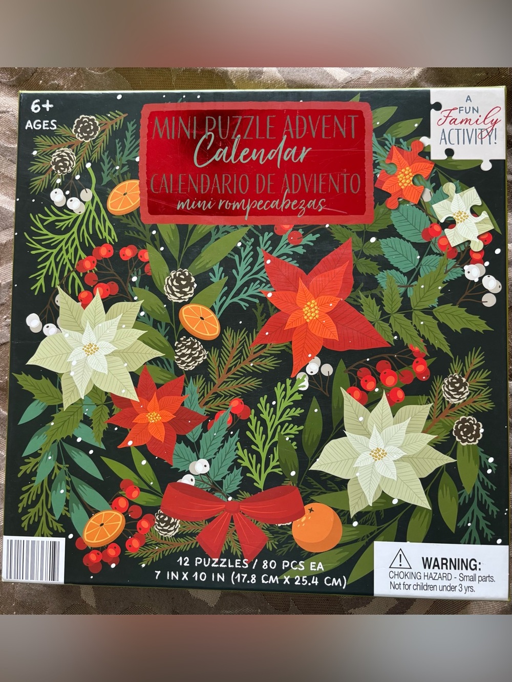 Mini Puzzle Advent Calendar - Red & Green Holiday Puzzle Set